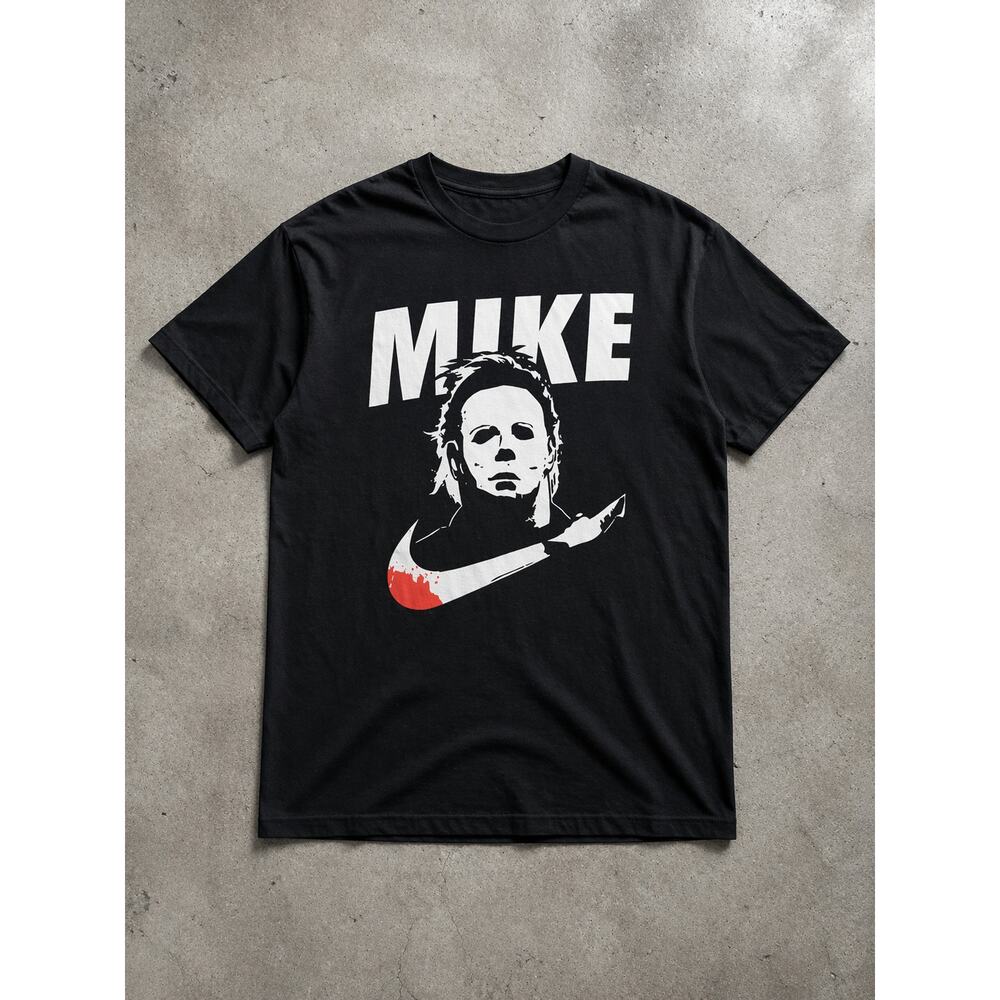 Mike Graphic Black Tee Horror Movie Heavy Cotton Medium Punk Rock Short Sleeve